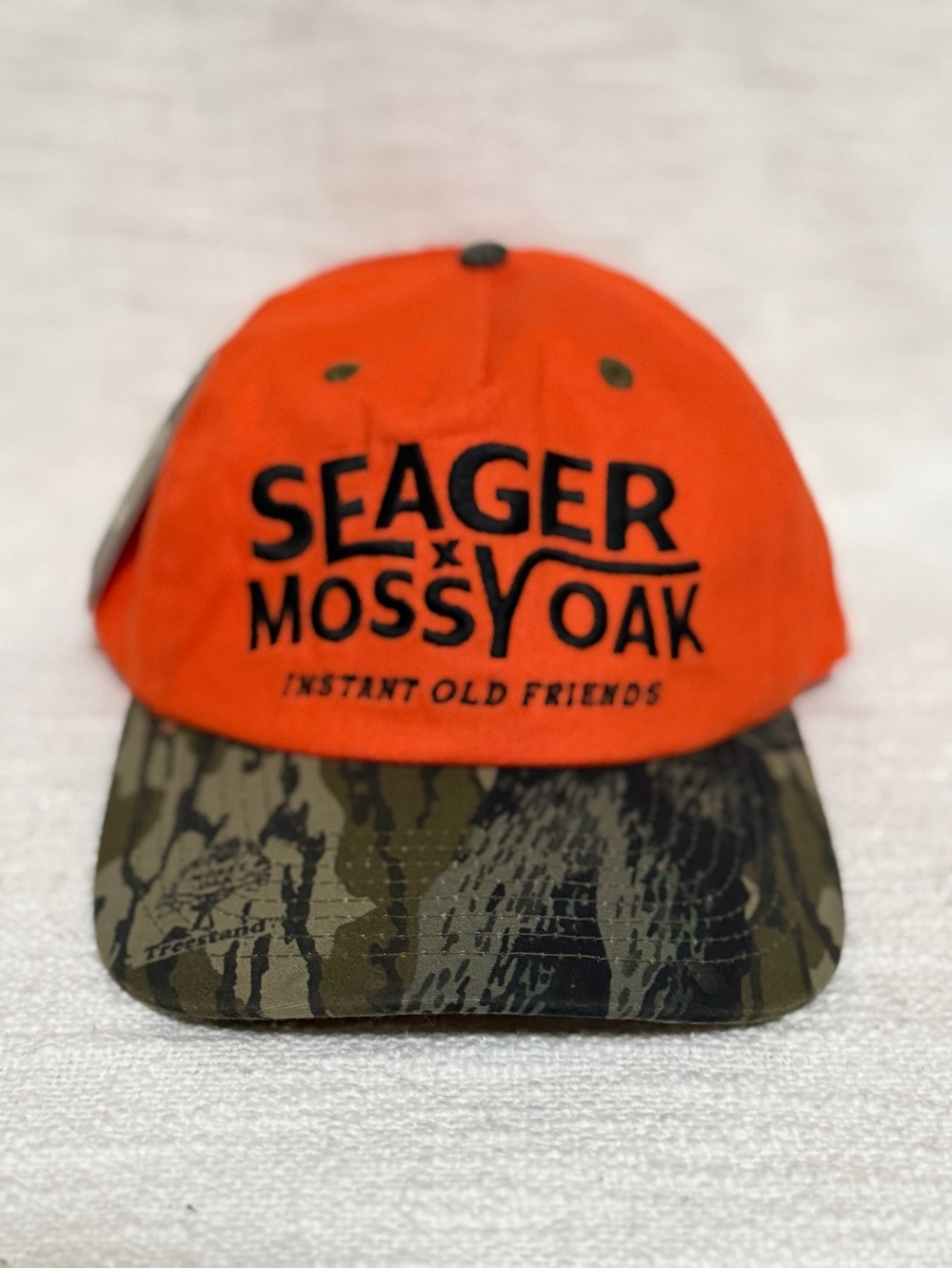 Mossy Oak Blaze Orange Hat with Camo Brim